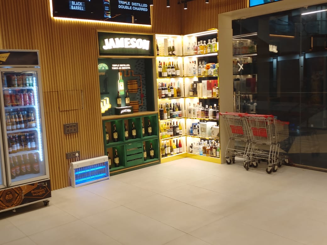 Craft beer section with imported and Indian premium beer brands
