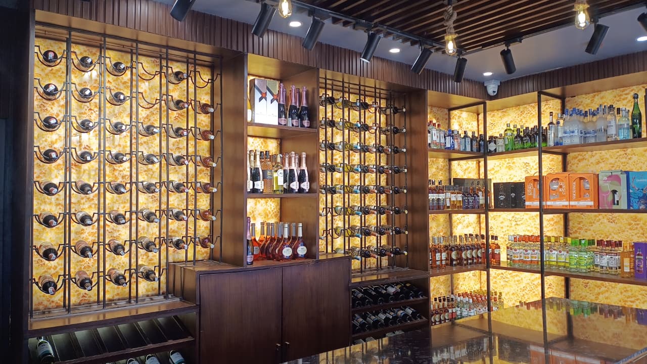 Imported liquor collection on display Ufairia Mall Noida