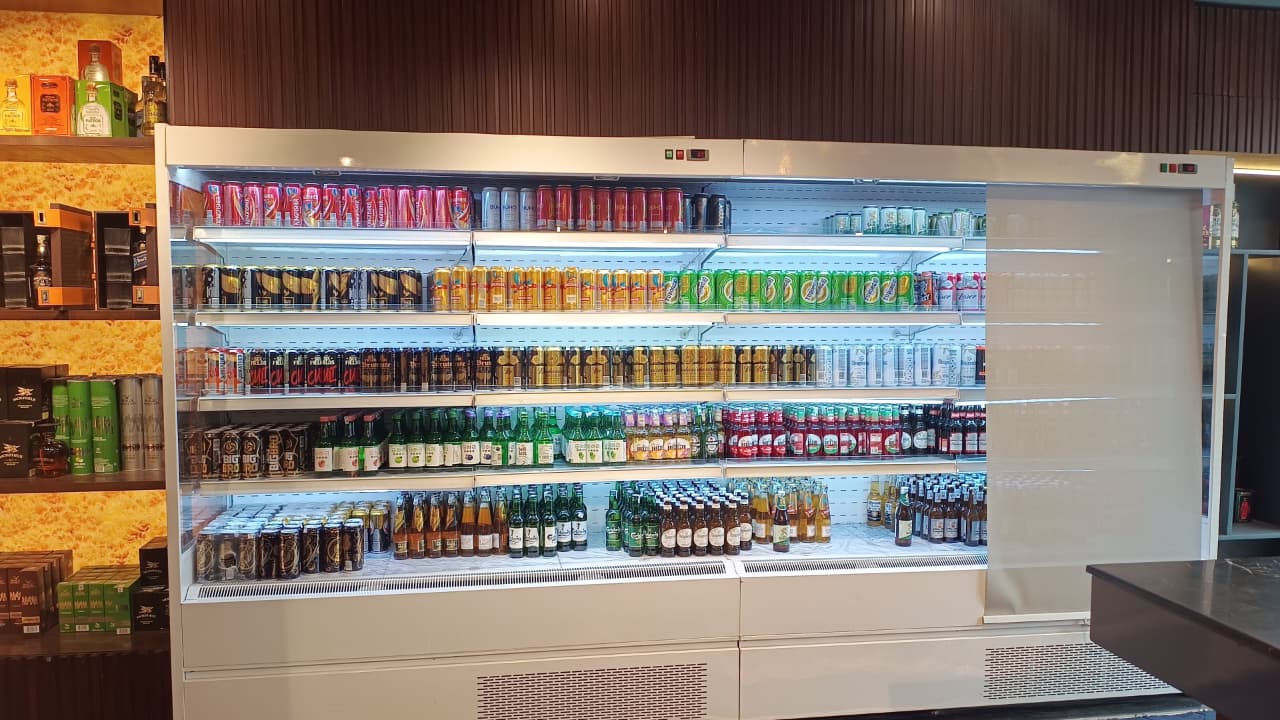 Exclusive liquor shelf with imported brands Ufairia Mall Noida