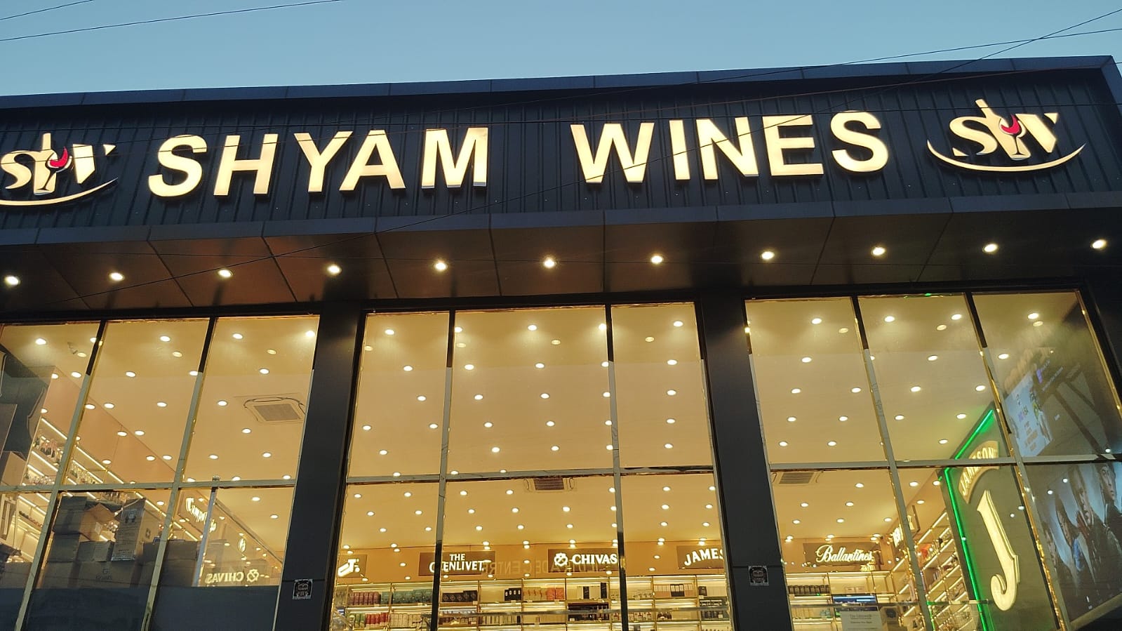 Imported vodka, gin, rum, and tequila section at Shyam Wines Gurugram