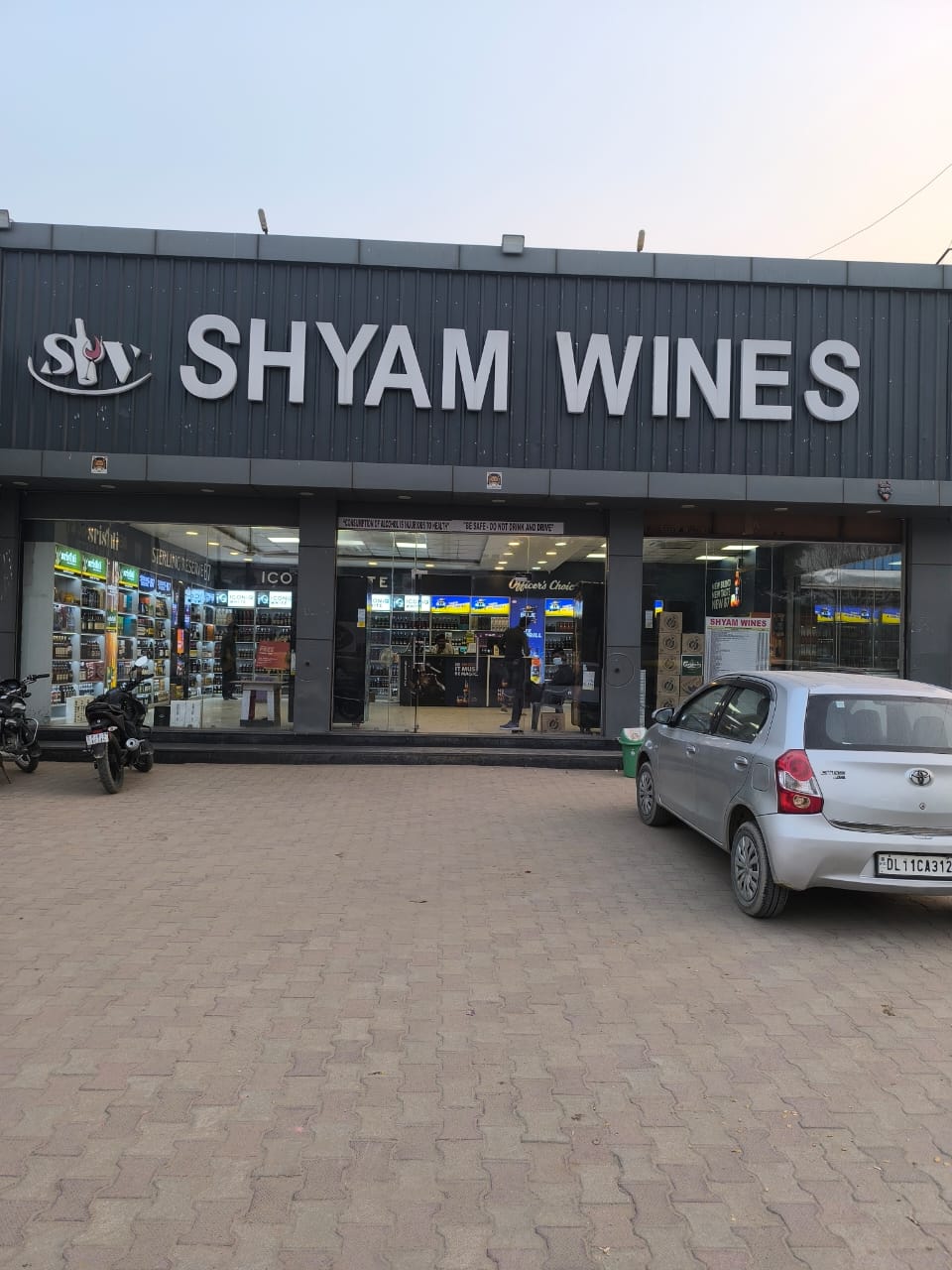 Luxury champagne and sparkling wine display at Shyam Wines