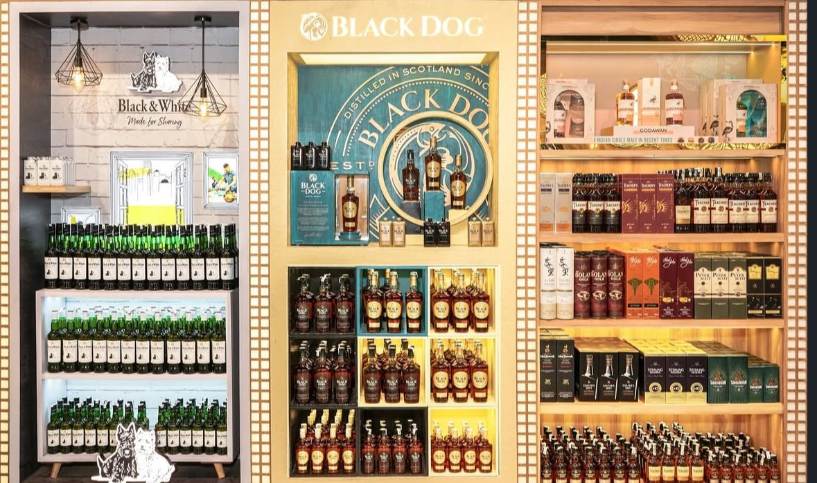 Luxury whisky and spirits wall