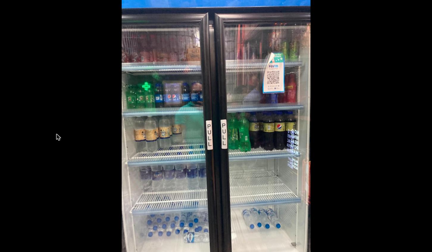 Cold drinks and water cooler at Golden Wine & Beer Shop, 24-hour store Lower Parel